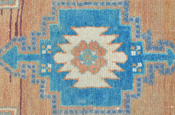 Unique Turkish Vintage small area rug doormat for home decor, bathroom rug, area oushak rug bathroom mat kitchen rug  kilim rug, rug 3.3X1.5, 664643