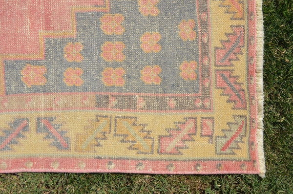 Pink Vintage Turkish Anatolian rug for home decor, area rug, oushak rug boho rug bedroom rug kitchen rug  bathroom rug kilim, rugs 8x4, 664425