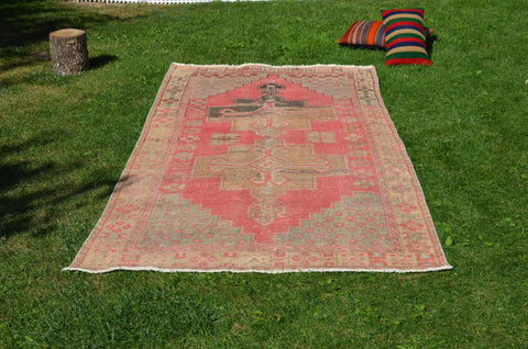 Natural Vintage Turkish Anatolian rug for home decor, area rug, oushak rug boho rug bedroom rug kitchen rug  bathroom rug kilim, rugs 9x4, 664983