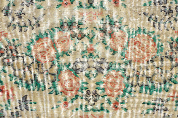 Natural oushak Turkish rug for home decor, Vintage rug, area rug boho rug bedroom rug kitchen rug bathroom rug kilim rugs handmade, rugs 7x4, 665073
