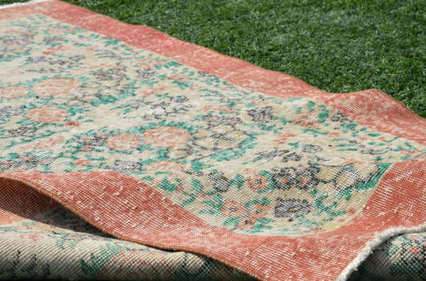 Natural oushak Turkish rug for home decor, Vintage rug, area rug boho rug bedroom rug kitchen rug bathroom rug kilim rugs handmade, rugs 7x4, 665073