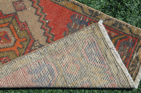 Natural Turkish Vintage small area rug doormat for home decor, bathroom rug, area oushak rug bathroom mat kitchen kilim rug, rug 3,4X1,6, 665147