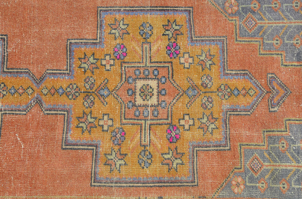 Orange Vintage Turkish Anatolian rug for home decor, area rug, oushak rug boho rug bedroom rug kitchen rug bathroom rug kilim, rugs 4x8, 665411