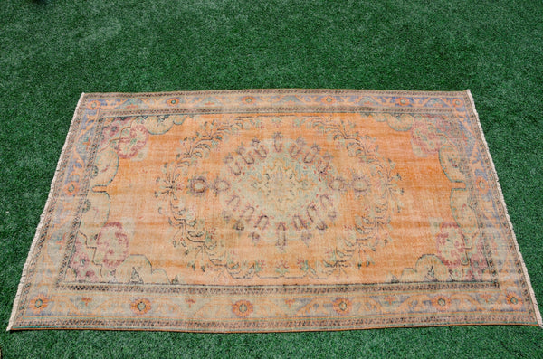Natural Turkish large Vintage rug for home decor, oversize rug, area rug oushak rug boho rug bedroom rug kitchen rug  kilim rug, rugs 6x10, 665365