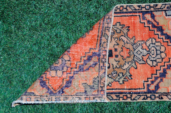 Handmade Turkish Vintage small area rug doormat for home decor, bathroom rug, area oushak rug bathroom mat kitchen kilim rug, rug 2.10x1.6, 665491