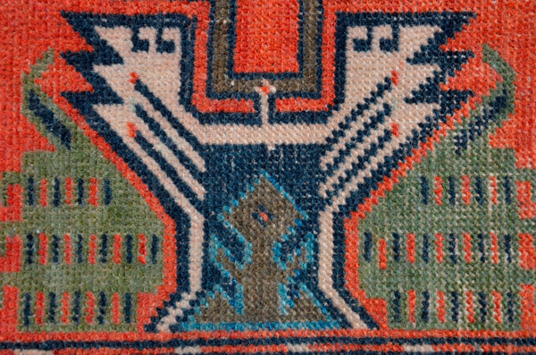 Unique Turkish Vintage small area rug doormat for home decor, bathroom rug, area oushak rug bathroom mat kitchen rug kilim rug, rug 3.6x1.7, 665665