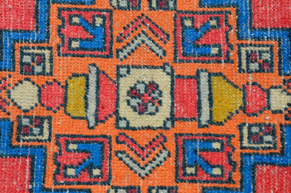 Unique Turkish Vintage small area rug doormat for home decor, bathroom rug, area oushak rug bathroom mat kitchen rug kilim rug, rug 3.4x1.6, 665670