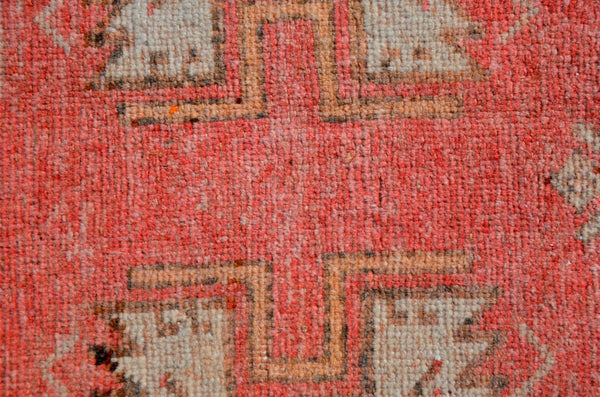 Handmade Turkish Vintage small area rug doormat for home decor, bathroom rug, area oushak rug bathroom mat kitchen kilim rug, rug 3.4X1.4, 665802