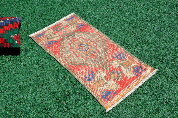 Natural Turkish Vintage small area rug doormat for home decor, bathroom rug, area oushak rug bathroom mat kitchen rug kilim rug, rug 3.1X1.6, 666520