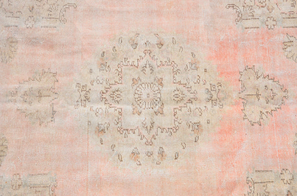 Stained Handmade Turkish Vintage rug for home decor, oversize rug, area rug oushak rug boho bedroom rug kitchen rug  kilim rug, rugs 6x8, 666490