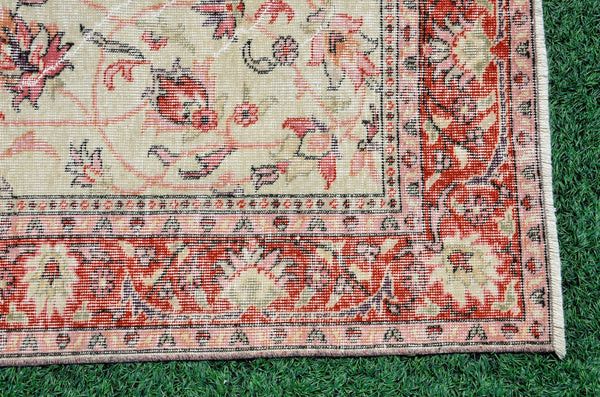 Turkish Natural oushak rug for home decor, Vintage rug, area rug boho rug bedroom rug kitchen rug bathroom rug kilim rugs handmade, rugs 5x8, 666333