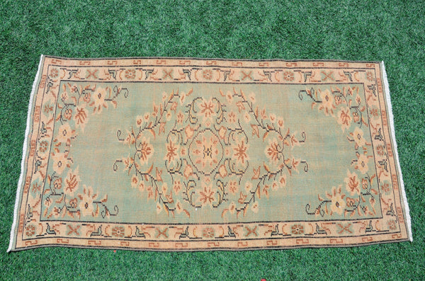 Handmade Natural oushak Turkish rug for home decor, Vintage rug, area rug boho rug bedroom rug kitchen rug bathroom rug kilim rugs, rugs 3x6, 666335