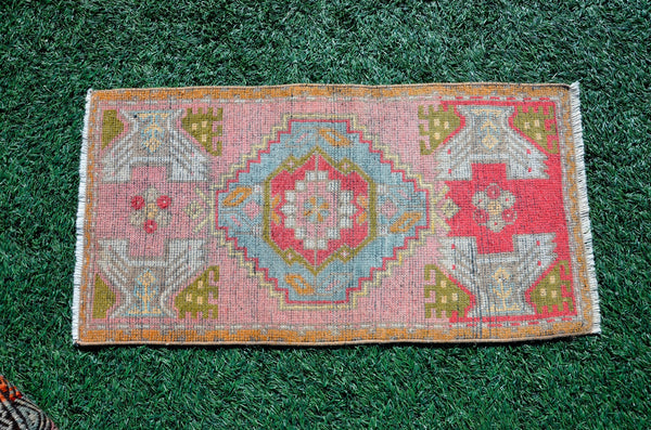 Natural Turkish Vintage small area rug doormat for home decor, bathroom rug, area oushak rug bathroom mat kitchen rug kilim rug, rug 3.1X1.6, 665997