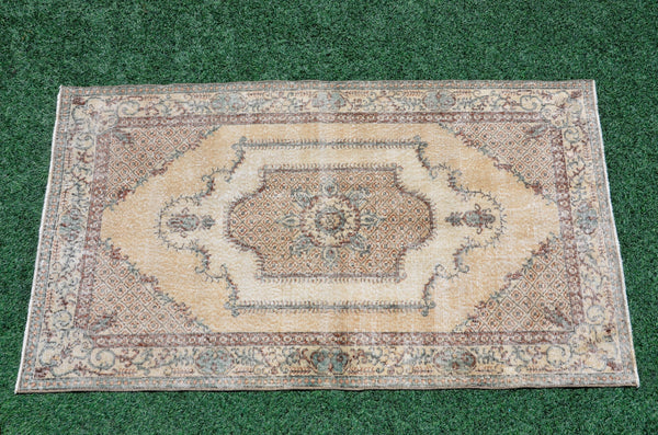 Natural oushak Turkish rug for home decor, Vintage rug, area rug boho rug bedroom rug kitchen rug bathroom rug kilim rugs handmade, rugs 4x7, 666388