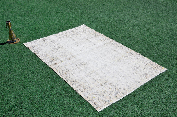 Oushak Natural Turkish rug for home decor, Vintage rug, area rug boho rug bedroom rug kitchen rug bathroom rug kilim rugs handmade, rugs 5x8, 666345