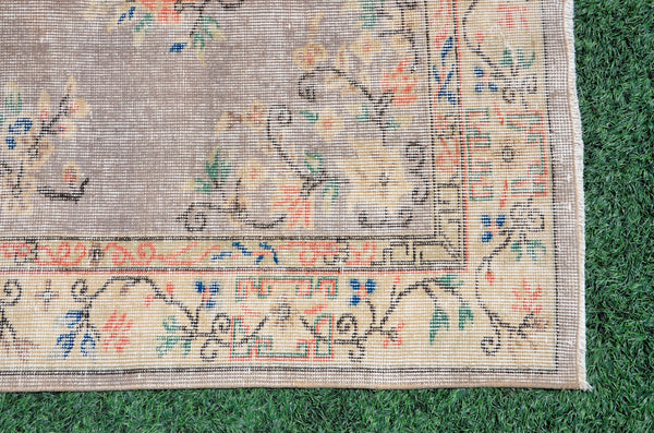 Oushak Natural Turkish rug for home decor, Vintage rug, area rug boho rug bedroom rug kitchen rug bathroom rug kilim rugs handmade, rugs 4x7, 666348